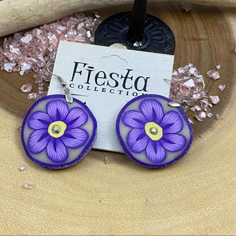 Retro Polymer Hand Painted Flower Earrings